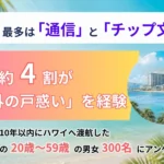 【ハワイ渡航調査】約4割が「想定外の戸惑い」を経験　最多は「通信」と「チップ文化」